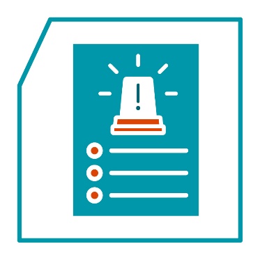 A document with an emergency icon on it.