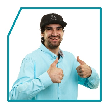 A person giving 2 thumbs up.