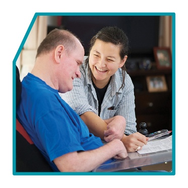 A provider supporting someone.