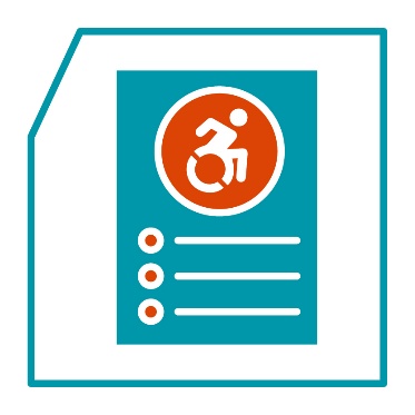 A document with a disability icon on it.