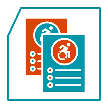 2 documents with disability icons on them.