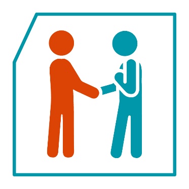 2 people shaking hands.