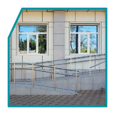 A building with a ramp.