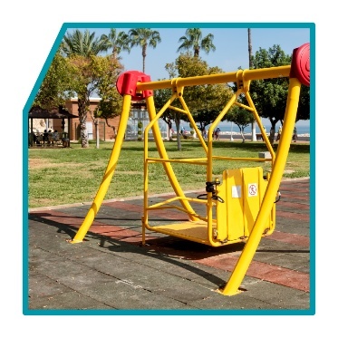An accessible playground swing.