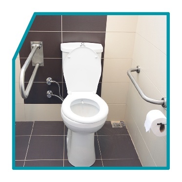 An accessible public toilet.