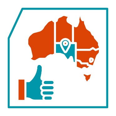 A map of Australia with South Australia highlighted. Next to Australia is a thumbs up.