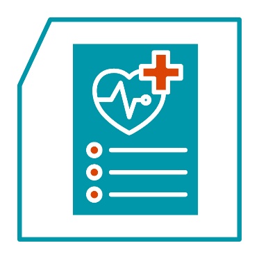 A document with a health care icon on it.