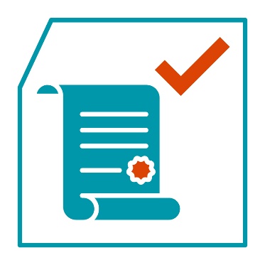 A law document next to a tick.